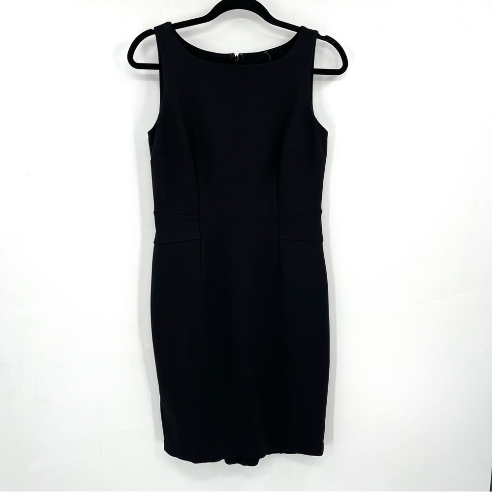ANN TAYLOR Black Knit Sheath Dress NWOT 4 Career Sleeveless Stretch Classic